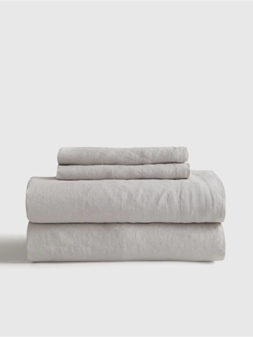 Quince European Linen Sheet Set in Light Grey King NO PILLOWCASES 628